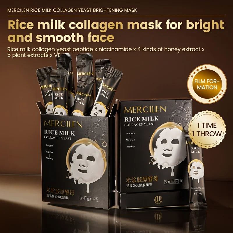 10-Pack Rice Milk Collagen Peel-Off Face Masks – Anti-Aging Peel-Off Face Mask Oasis Select