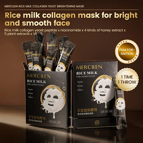 10-Pack Rice Milk Collagen Peel-Off Face Masks – Anti-Aging Peel-Off Face Mask Oasis Select