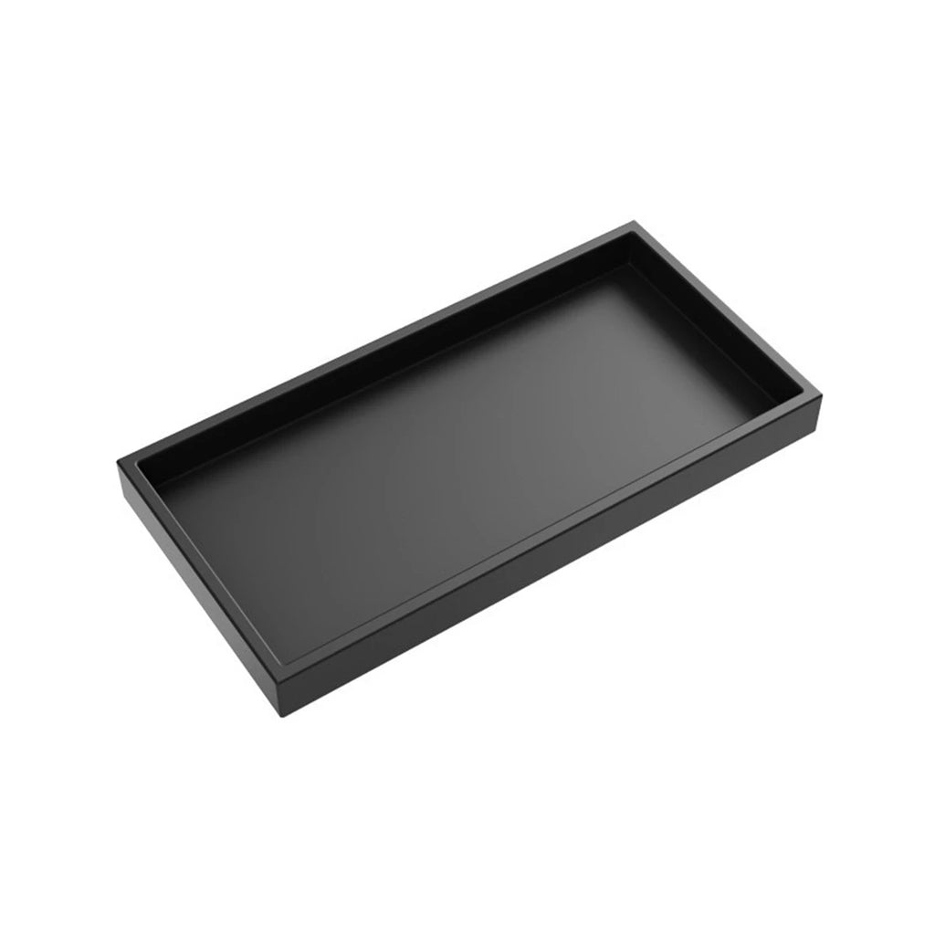 Bathroom Counter Tray Silicone Bathroom Vanity Tray Soap Dispenser Tray Countertop Storage For Dressing Tables Oasis Select Black 20x10cm