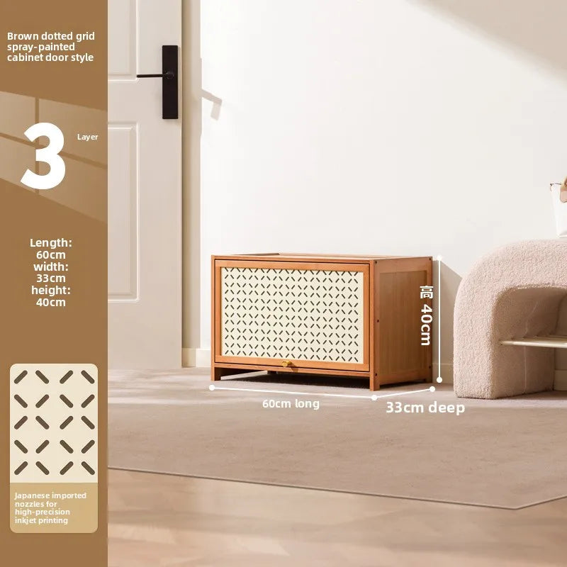Shoe rack multi-layer household door indoor good-looking entrance dust-proof shoe cabinet rental house shoe rack Oasis Select Three layers 60