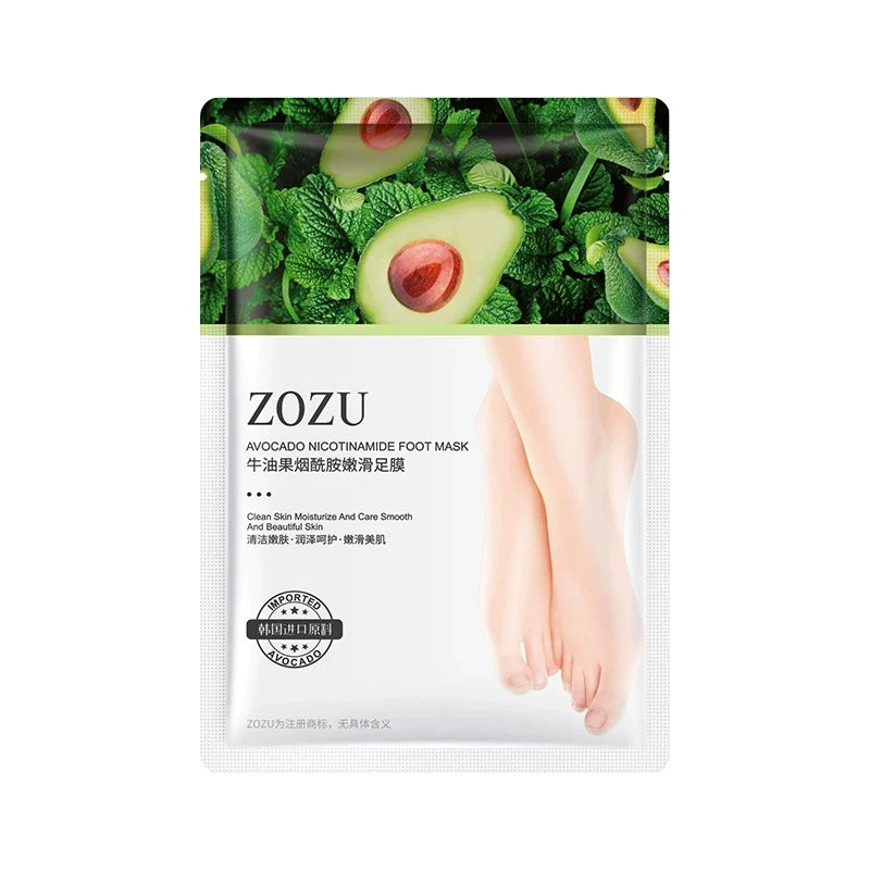 5-Pair Avocado Exfoliating Foot Mask – Dead Skin Remover & Moisturizer Foot Peel Mask Oasis Select