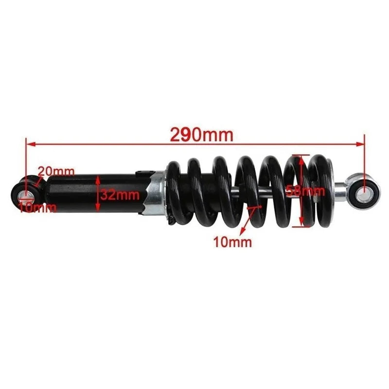 240/250/260/270/290mm Motorcycle Shock Absorber Suspension Protection Rear Shocker Absorbers 1200LBS Dirt Bikes Not Hydraulic Oasis Select E Black
