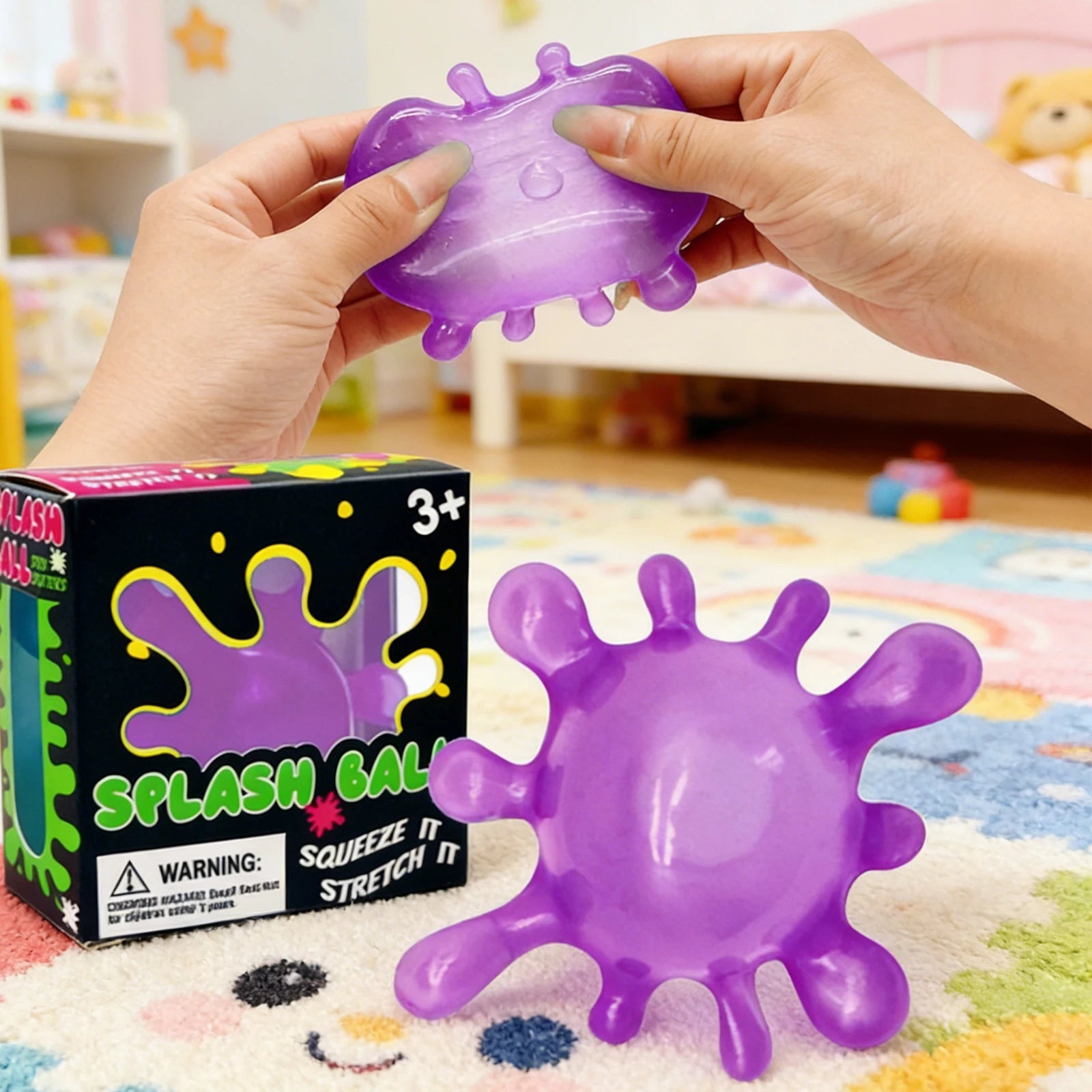 Splash Shaped Squeeze Ball Slow Rebound Stress Relief Fidget Toy Anti Anxiety Office Relaxation Toys Play Gift For Adults Kids Oasis Select