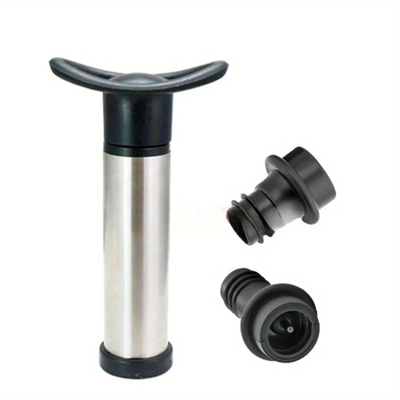 Stainless Steel Red Wine Vacuum Pump, Black Plastic Pump, Silicone Plug, Vacuum Red Wine Plug abridor de vinho Oasis Select