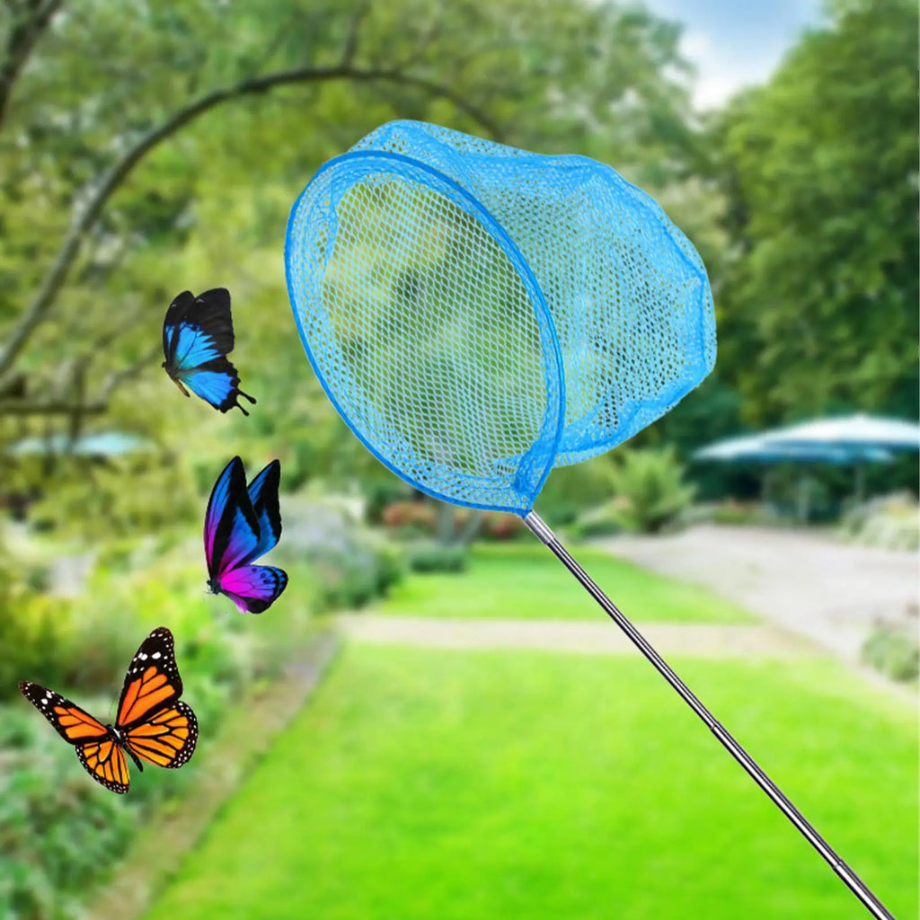 Kids Fishing Net Stainless Steel Telescopic Anti Slip Small Catcher Frog Catching Net for Beach Aquarium Pool Outdoor Games Oasis Select