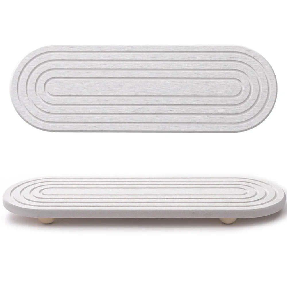Diatom Mud Sink Tray – Quick-Dry Non-Slip Draining Board Sink Draining Tray Oasis Select White