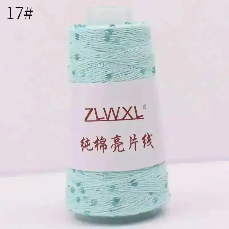 50g Sequin Cotton Yarn DIY Knitted Decoration Hand Crochet Ткань 400M 3mm Oasis Select 17