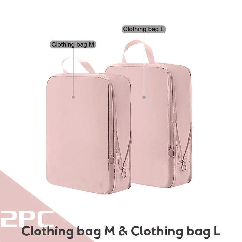 Compression Storage Bags for Travel,Large Capacity Space Saver Bags for Down Jackets, Vacuum Seal Bags for Camping, Moving, Dorm Oasis Select 2pcs pink