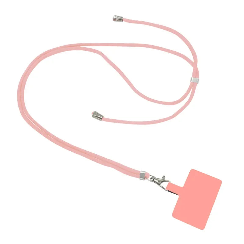 4/2/1Pcs Universal Phone Lanyard With Adjustable Length, Anti-Loss Safety Phone Case With Clip Fastener Oasis Select Light pink PU