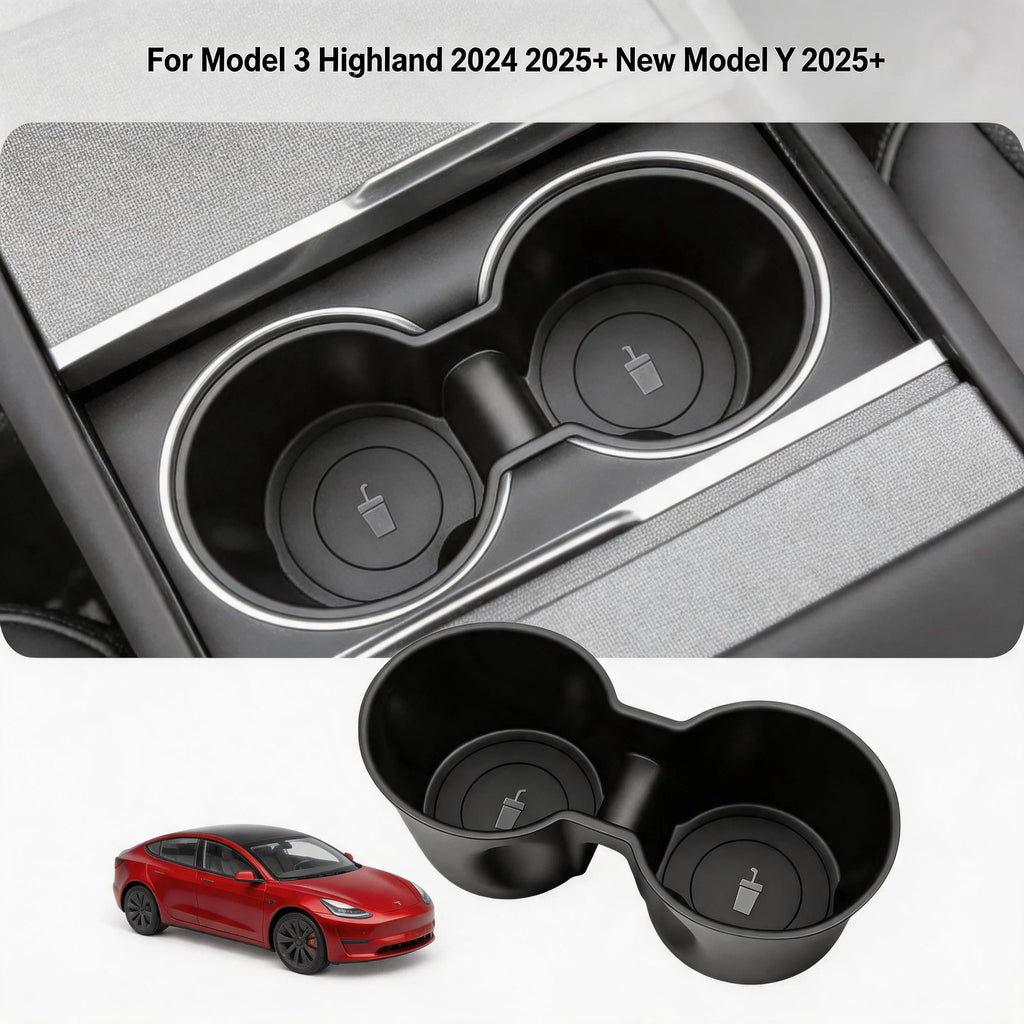 Coaster Mat Pad Soft TPE Center Console Cup Holder For Tesla Model Y Juniper Model 3 2025 Model Y Juniper Organizer Accessories Oasis Select