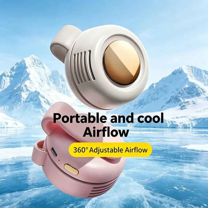 USB Rechargeable Wearable Clip Fan 900mAh Battery Adjustable Wind Portable Outdoor Cooling Fan For Daily Commute Outdoor Oasis Select