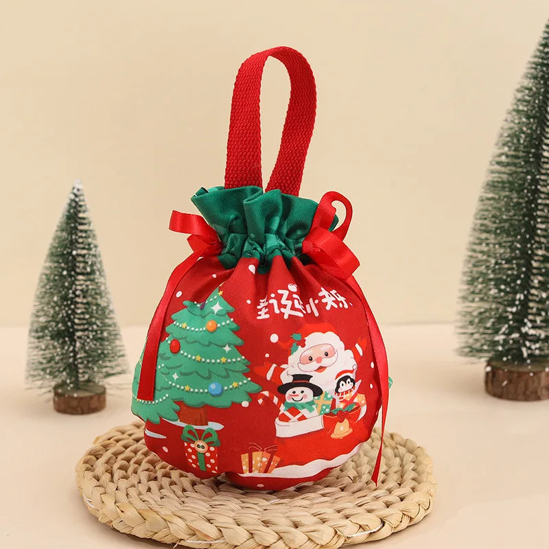 Velvet Christmas Eve Apple & Candy Gift Bag – Festive Tote