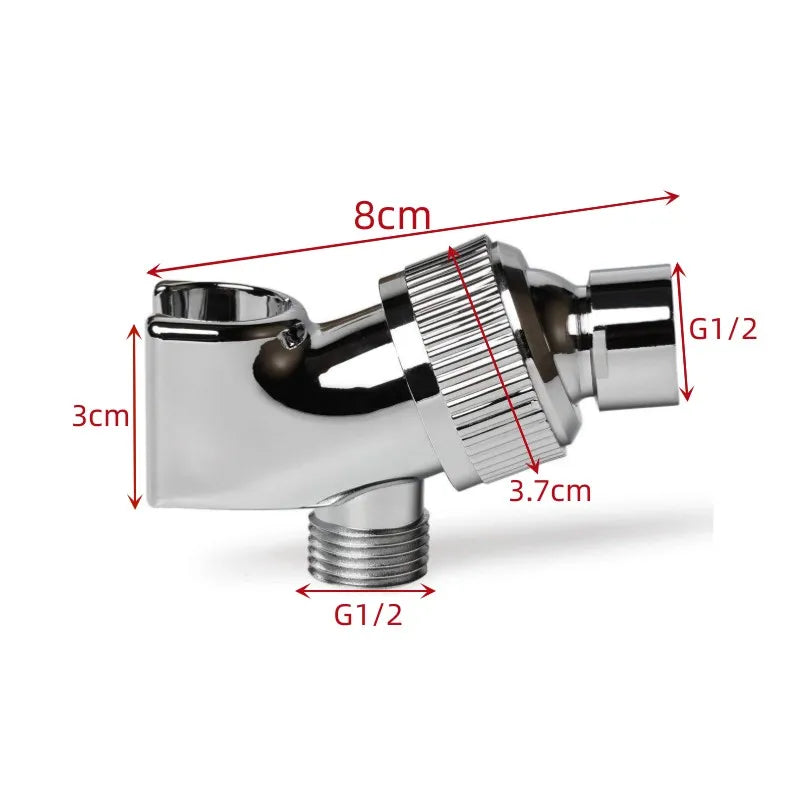 G1/2" 3 Way Tee Connector Shower Adapter Adjustable Water Diverter Valve Arm Mounted Faucet Sprinkler Holder Bathroom Accessory Oasis Select