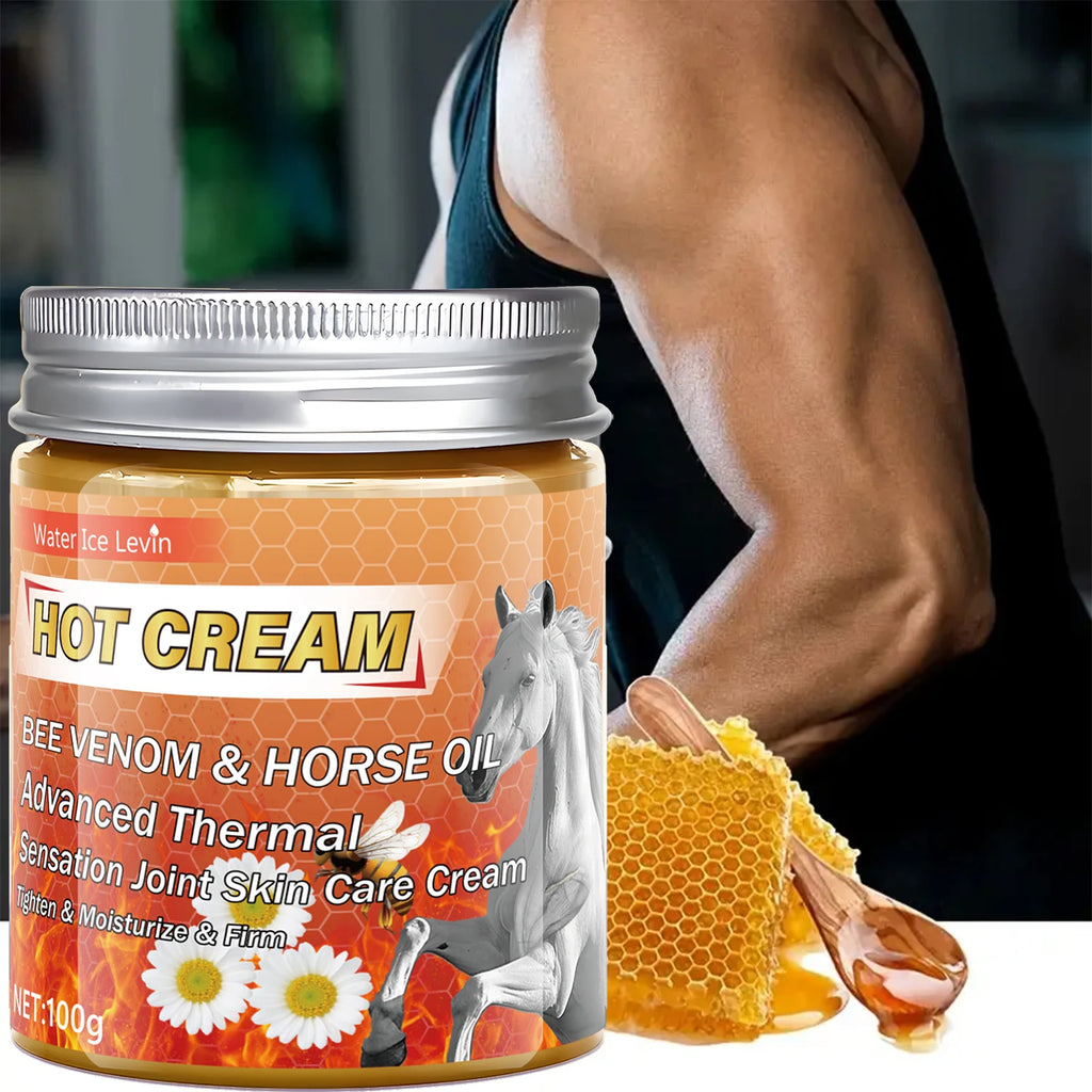 Advanced Thermal Bee Venom & Horse Oil Hot Cream for Joint Skin Care, Tighten & Moisturize & Firm. Oasis Select
