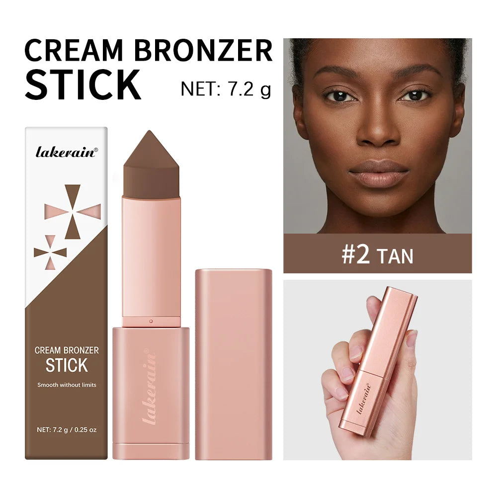 3D Bronzer Contour Stick Face Makeup Lasting Smooth Contour Bronzing & Contouring 2 IN 1 Creamy Bronze Stick Cosmetics 5 Colors Oasis Select 02