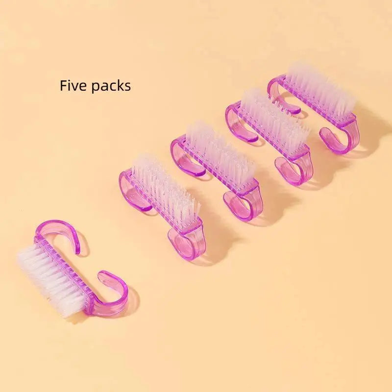 5Pcs Acrylic Nail Art Brush Set, Soft Plastic Dust Cleaning Brushes for Removing Nail Powder and Residues Oasis Select C