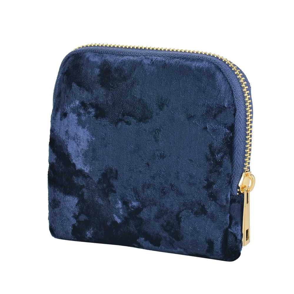 Velvet Jewelry Bag for Women Travel Jewelry Case Multiple Compartments Zipper Jewelry Organizer Bracelet Ring Watch Necklace Oasis Select Blue