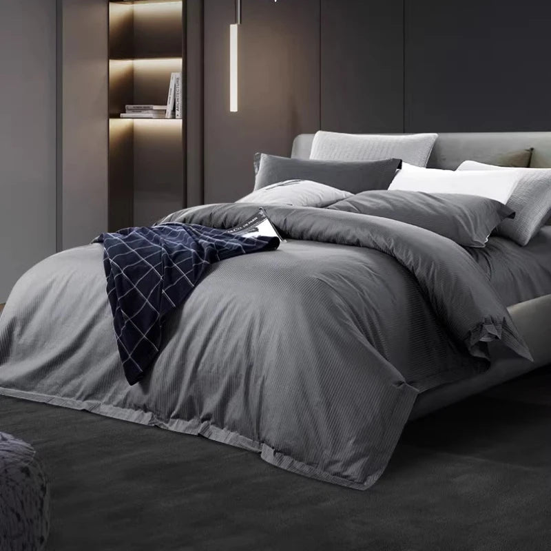 Light Luxury 100S Cotton 4-piece Bedding Set with Superior Sense Sheets and Duvet Set Bedding Comforter Bedding Sets Oasis Select