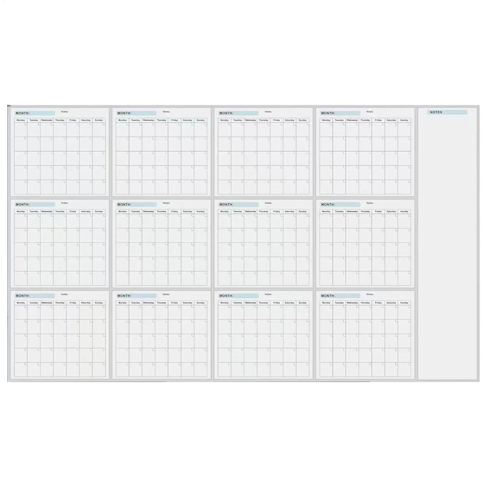 Wall Planner Erasable Large Wall Planner Calendar Erasable 12 Month Schedule Planner Reusable Blank Whiteboard Yearly Calendar Oasis Select