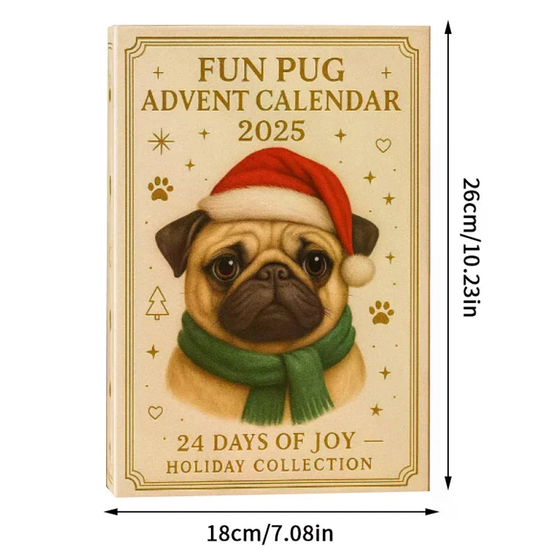 2025 Pug Advent Calendar 24 Days Christmas Countdown with Cute Dog Ornaments Holiday Gift for Dog Lovers Oasis Select