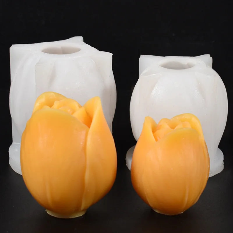 DIY Flowers Tulip Silicone Mold Handmade Scented Candle Plaster Resin Mold Homemade Cookies Chocolate Candy Baking Tool Oasis Select