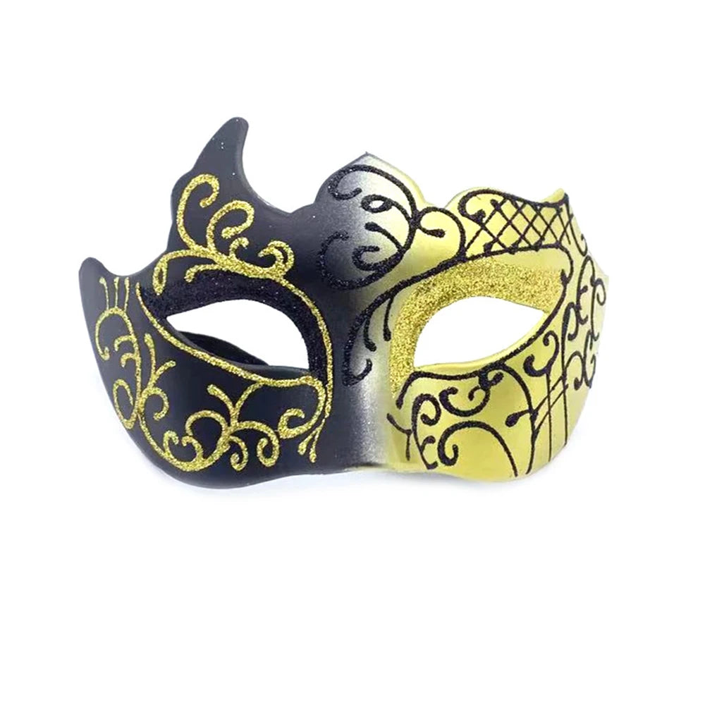 Glitter Half Face Masquerade Mask Woman Men Venice Mask Halloween Costume Accessories For Cosplay Party Oasis Select Black gold