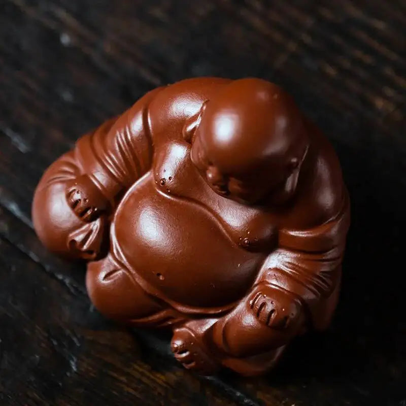 Zisha Tea Pet Buddha Figurine Maitreya Buddha Rulai Sculpture Tea Play Model Can Raise Tea Pet Oasis Select