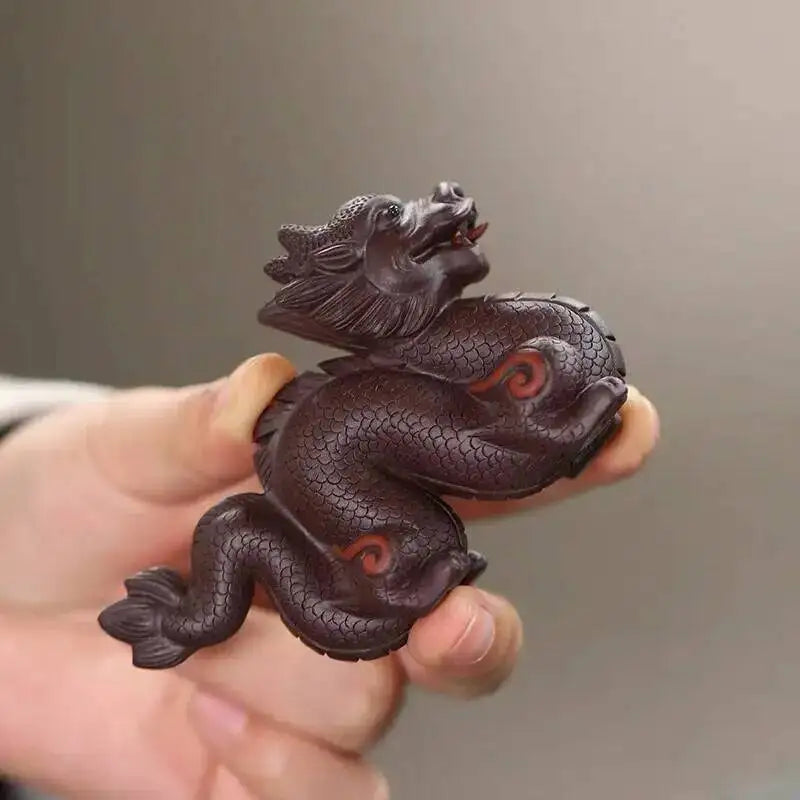 Zisha Tea Pet Dragon Zodiac Figurine Handmade Cultivable Sculpture Tea Play Tea Ceremony Accessories Чаепитие Oasis Select