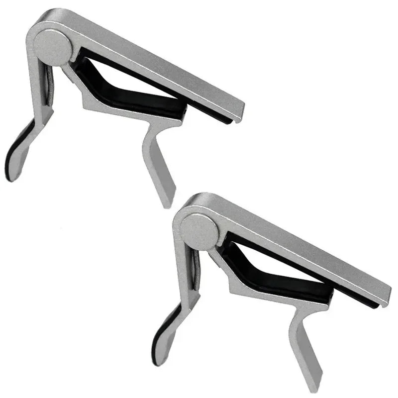 1/2pcs Universal Aluminium Alloy Guitar Capo - Lightweight & Durable Quick-Change Capo For Acoustic Electric And Classic Guitars Oasis Select Silver 2pcs