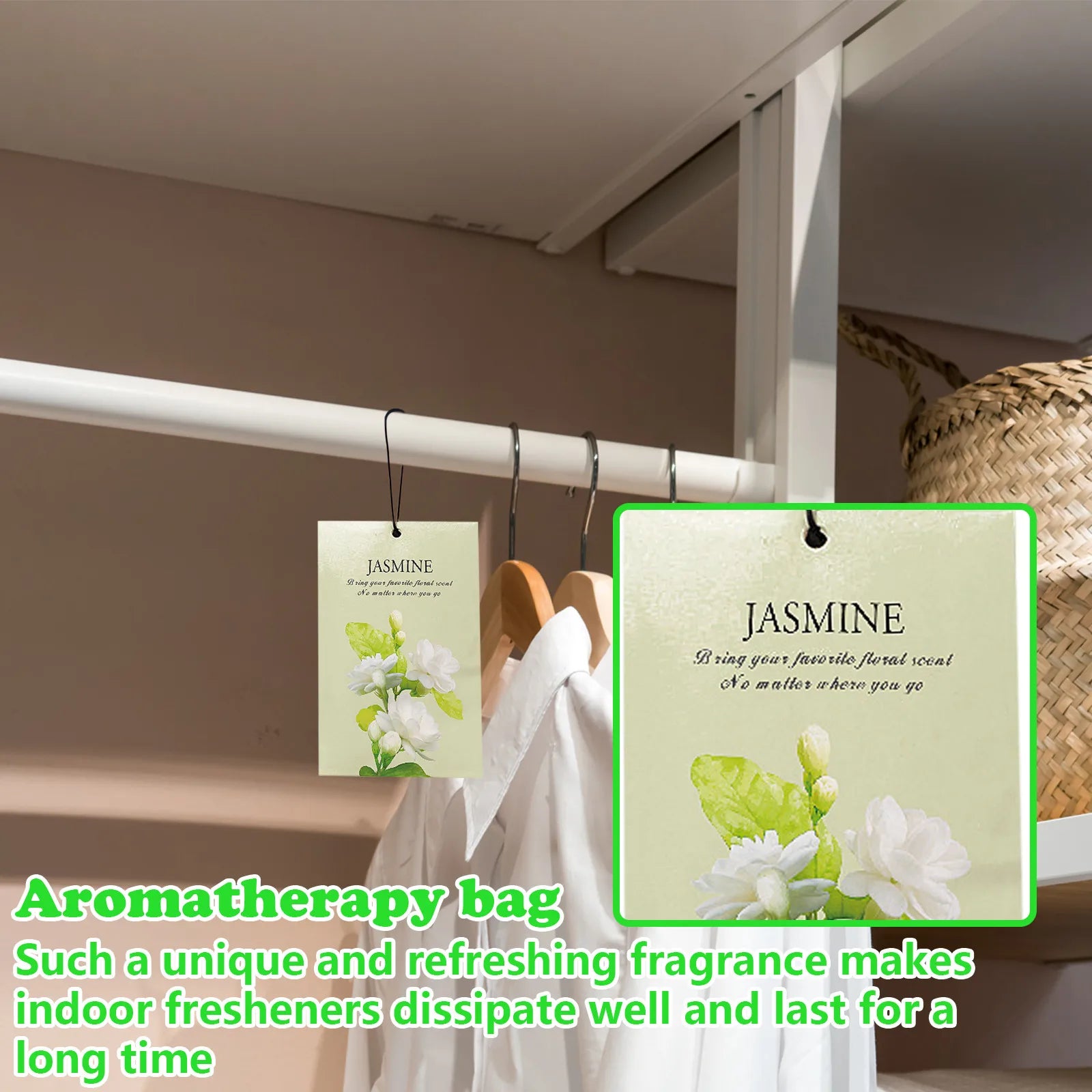 4pcs Perfume Scented Sachet Closet Fragrances Sachet Wardrobe Car Air Freshener Home Fragrance Sachet Hanging Jasmine Oasis Select