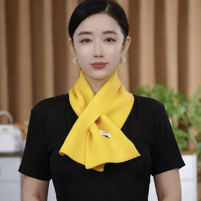 Women's Winter Knit Crossover Scarf – Warm Neck Collar