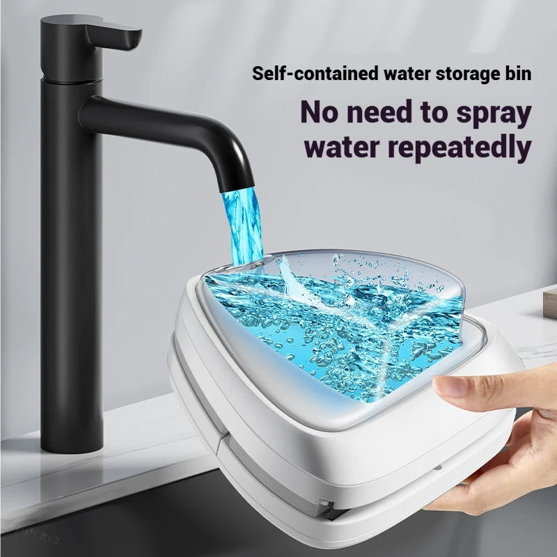 1pc Double-sided Water Storage Glass Wipers Housekeeping Double-layer Glass Wipers Household High-rise Magnetic Glass Wipers Oasis Select