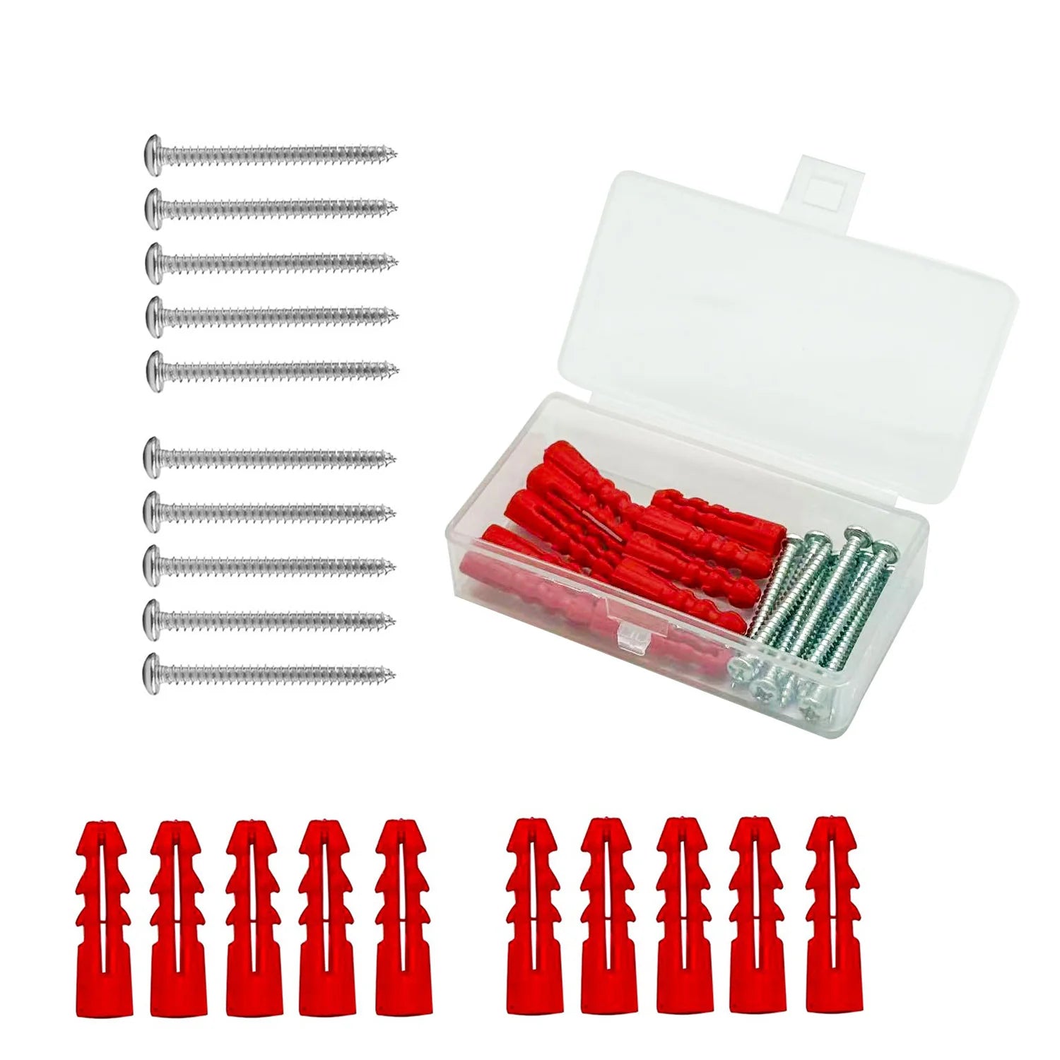 10pcs Self-Tapping Screws Drywall Anchor Screw Assortment Kit Expansion Screws Wall Anchors Cross Head Screws Oasis Select Default Title