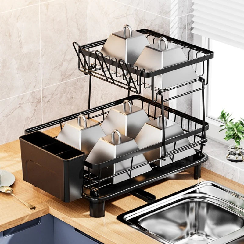 Kitchen Drain Dish Shelf Household Bowls, Chopsticks, Knives and Forks Storage Rack Cup Rack Countertop Drying Dish Shelf Drain Oasis Select