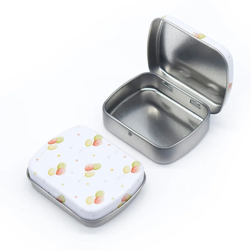 Mini Hinged Metal Tin Box – Flip Lid Storage Case 60x45mm