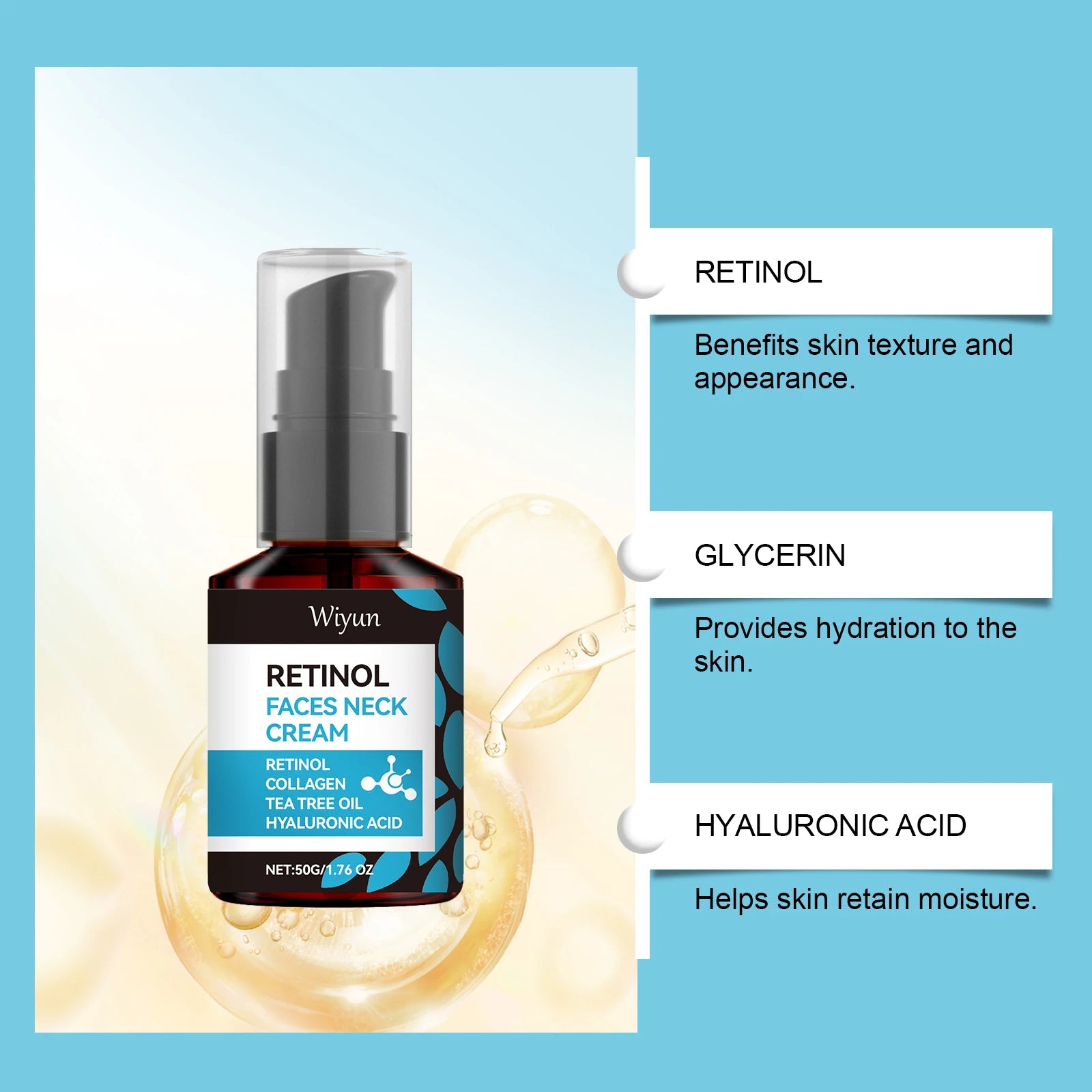 Retinol Collagen Firming Face Cream Lifting Tighten Neck Fade Fine Lines Shrink Pore Smooth Moisturizing Wrinkle Remover Cream Oasis Select