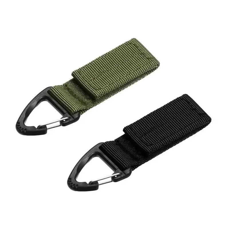 2/4Pcs Tactical Hanging Key Hook Clip Clamp Buckle Nylon Webbing Molle Belt Carabiner Outdoor Strap Climbing Accessories Oasis Select mixed 2pcs