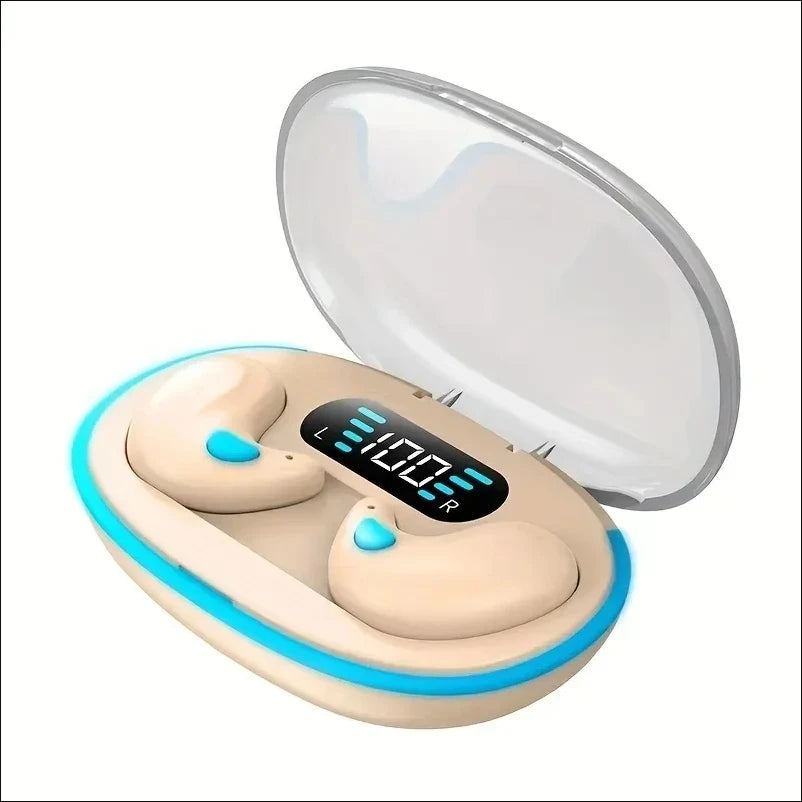 X55 Sleeping Earbuds Wireless Mini Headphones For Work TWS Bluetooth Earphone Stereo Hidden Headsets with Mic HD Call Sport Oasis Select Yellow