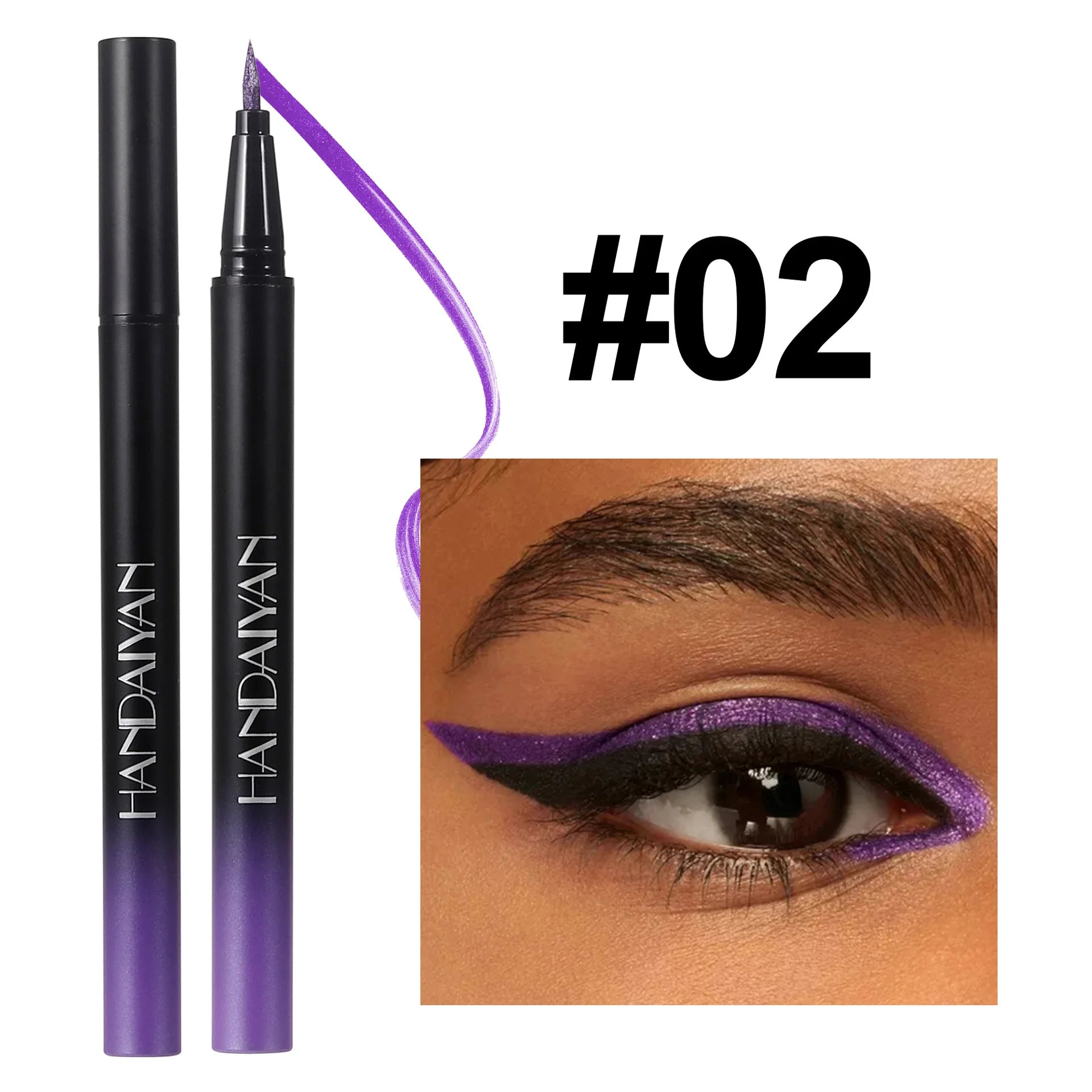 Handaiyan Metallic Glitter Liquid Eyeliner – Waterproof, 10 Colors Liquid Eyeliner Oasis Select 02 Full Size