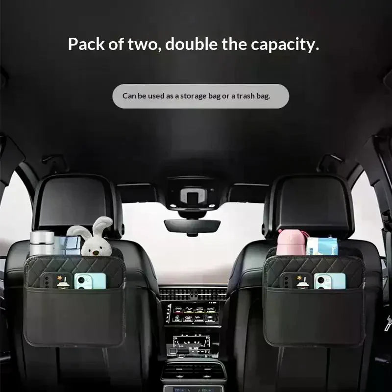 Car Multifunctional Storage Box Folding Leather Storage Bag For Car Seat Back Storage Bag Storage Bag Oasis Select