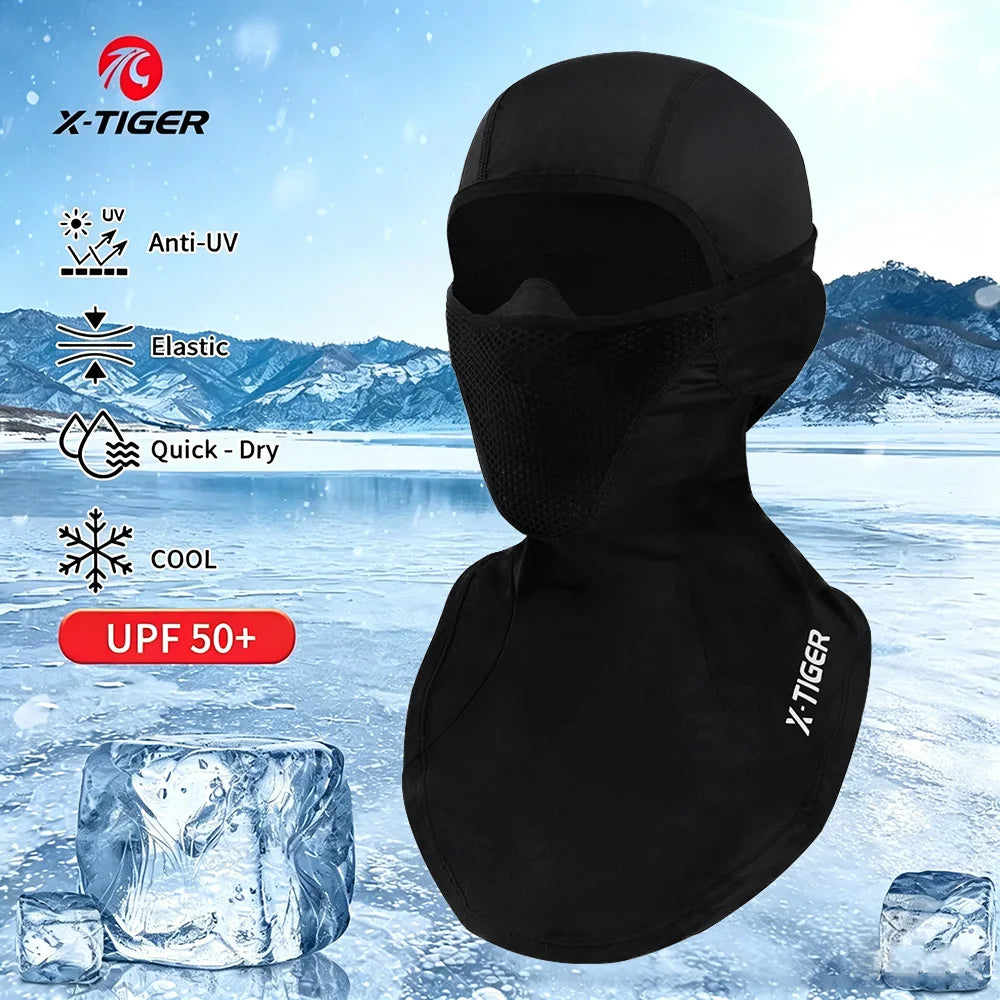 X-TIGER Summer Cycling Face Mask UPF50+ UV Protection Breathable Sweat Wicking Balaclava for Outdoor Sports Ice Silk Bike Mask Oasis Select