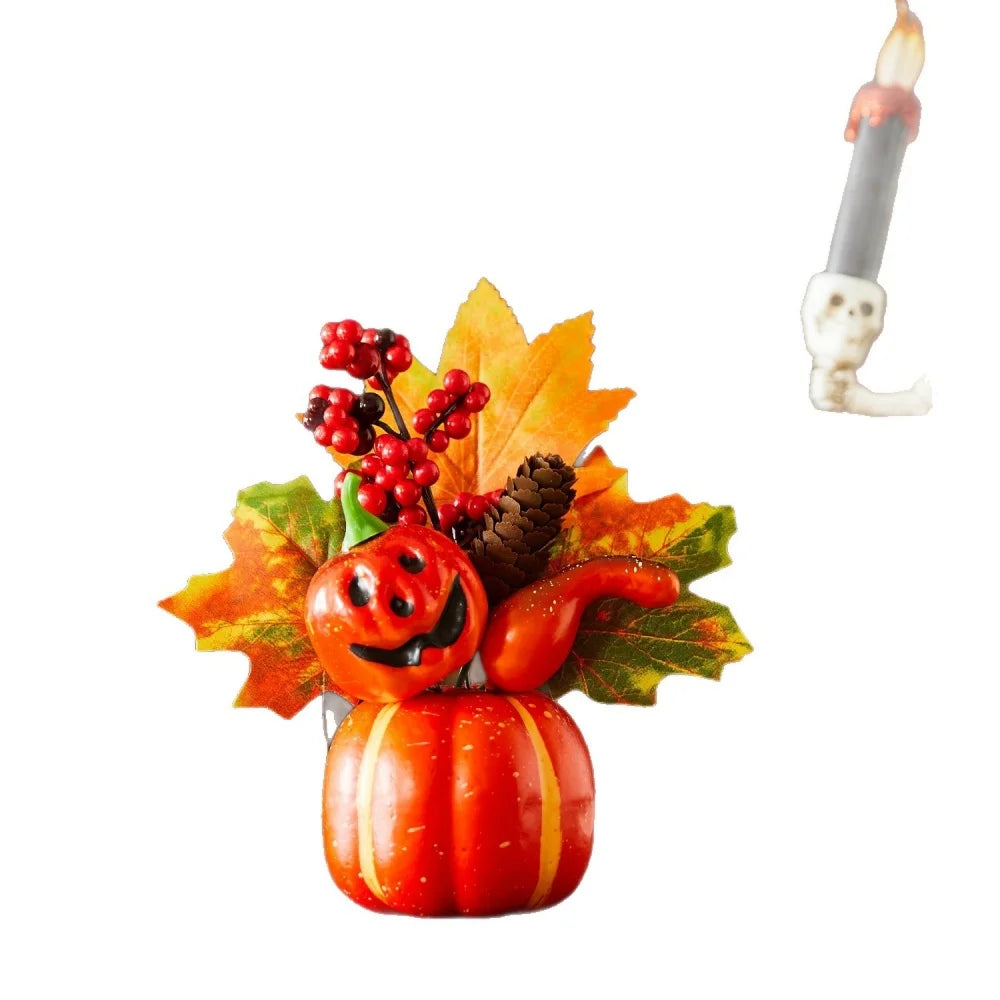 1pc Halloween decorations Pumpkin ornaments Artificial pumpkin maple leavesAutumn Party Harvest Festival Autumn home décor props Oasis Select