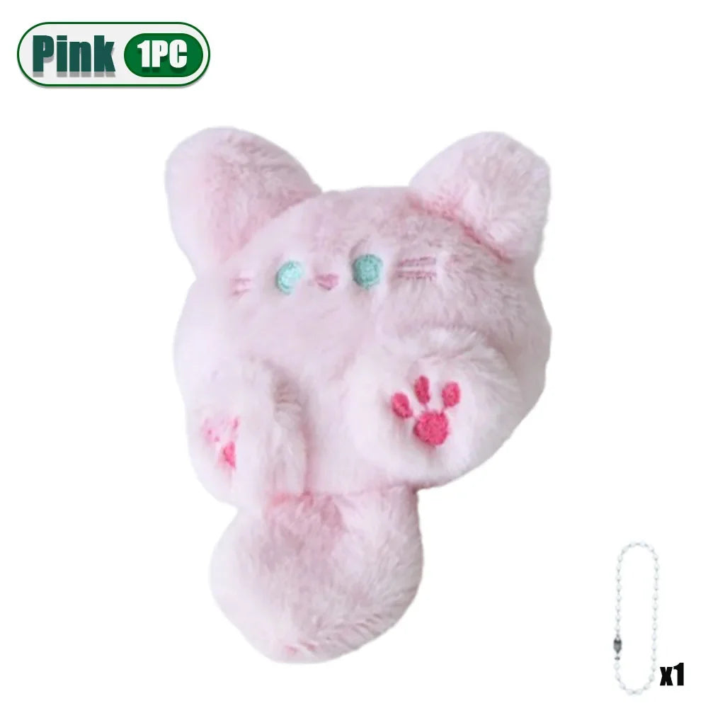 1-20PCS Cute Plush Long Tail Cat Pendant Cat Doll Doll School Bag Charm Key Charm Children's Birthday Gift Holiday Friend Gift Oasis Select Pink-1PC