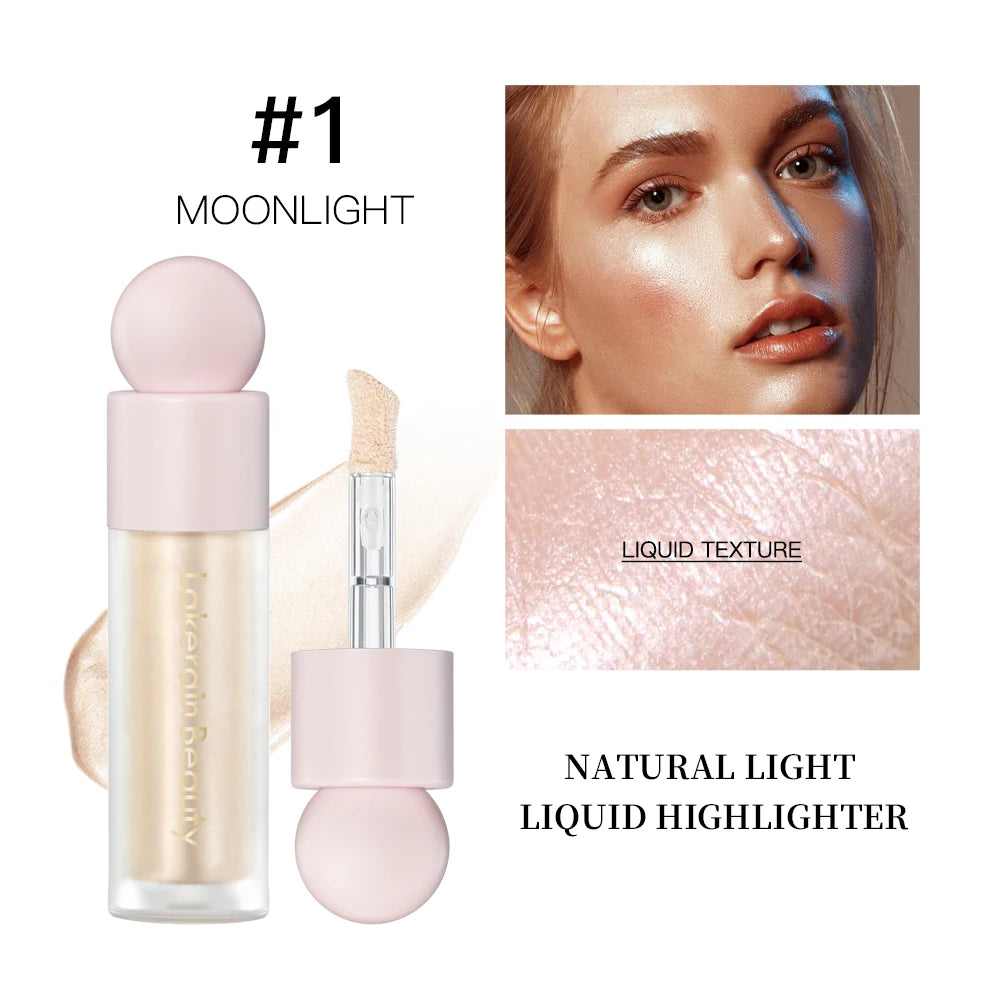 4 Colors Liquid Highlighter Brighten Skin Tone Highlighter Lightweight High Glossy Finish Natural Glow Liquid Luminizer Makeup Oasis Select 01 Highlight