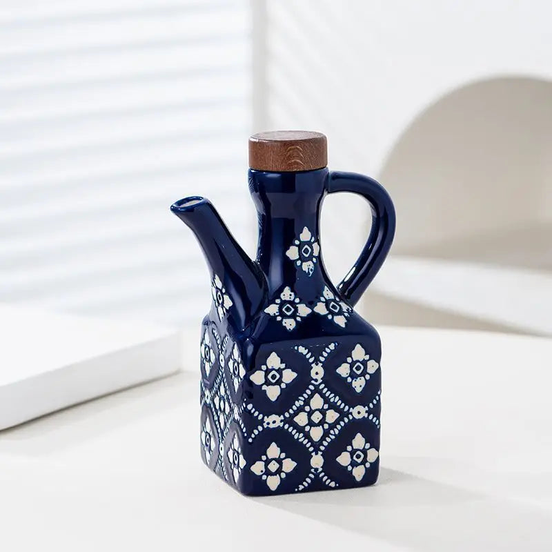American Ceramic Oil Pot Commercial Oil Bottle Chili Oil Soy Sauce Vinegar Pot Household Kitchen Seasoning Bottle Oasis Select