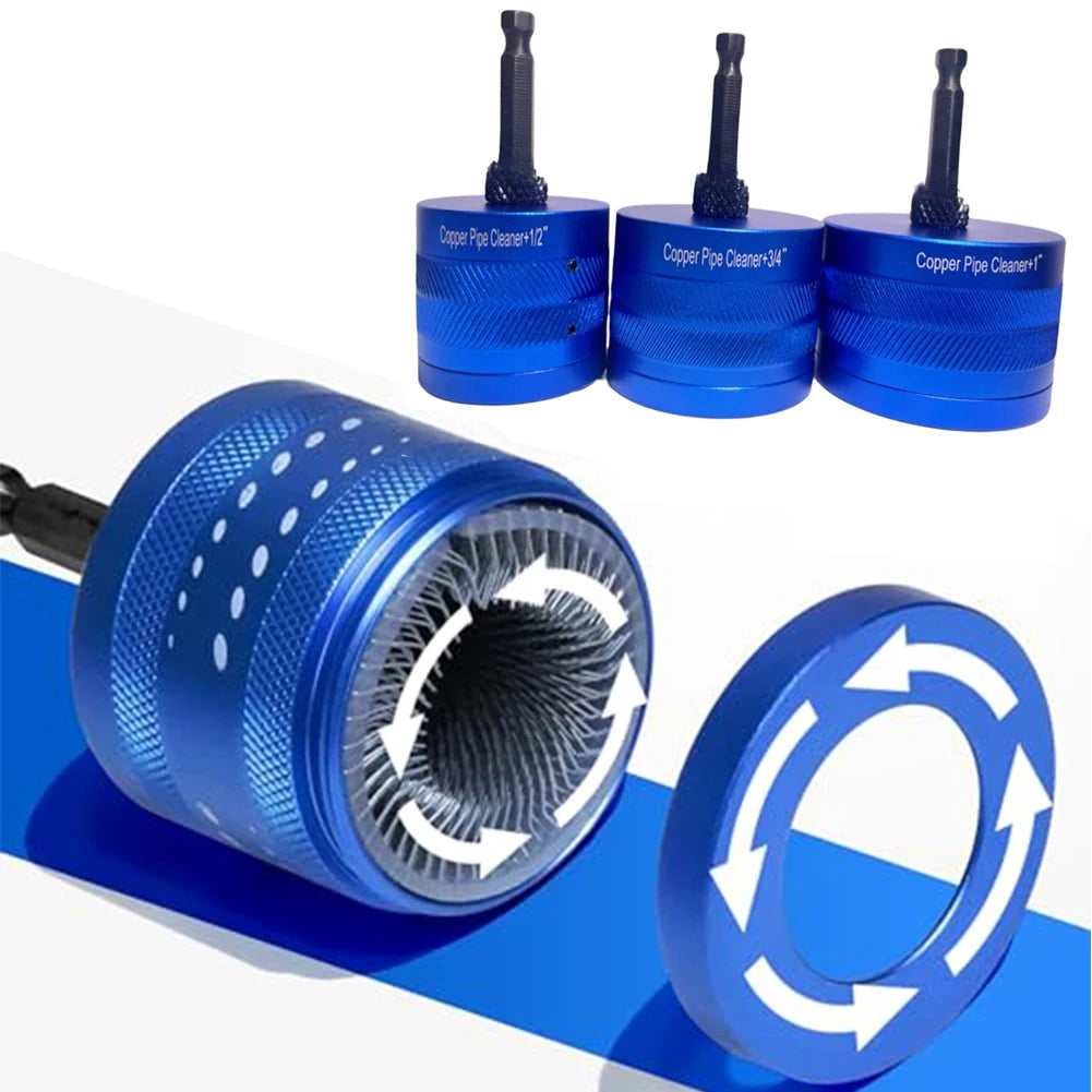 Copper Pipe Cleaning Brush Set – Drill-Powered 1/2, 3/4 & 1 In Pipe Cleaning Brush Oasis Select