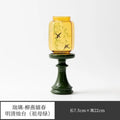 Candle Holder Lamp Zen Tea Room Atmosphere Lamp Home Floor Candle Lamp High Appearance Level Ornaments Scented Candle Oasis Select Candlestick-Emerald 7.5cmX22cm