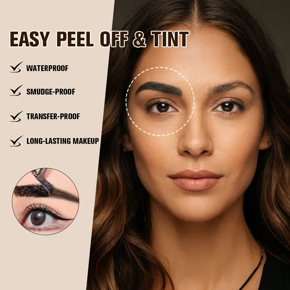 Peel Off Eyebrow Gel Tint 1PC Semi Permanent Waterproof Brow Tattoo Transfer Proof Long Lasting For Fuller Defined Brows Oasis Select