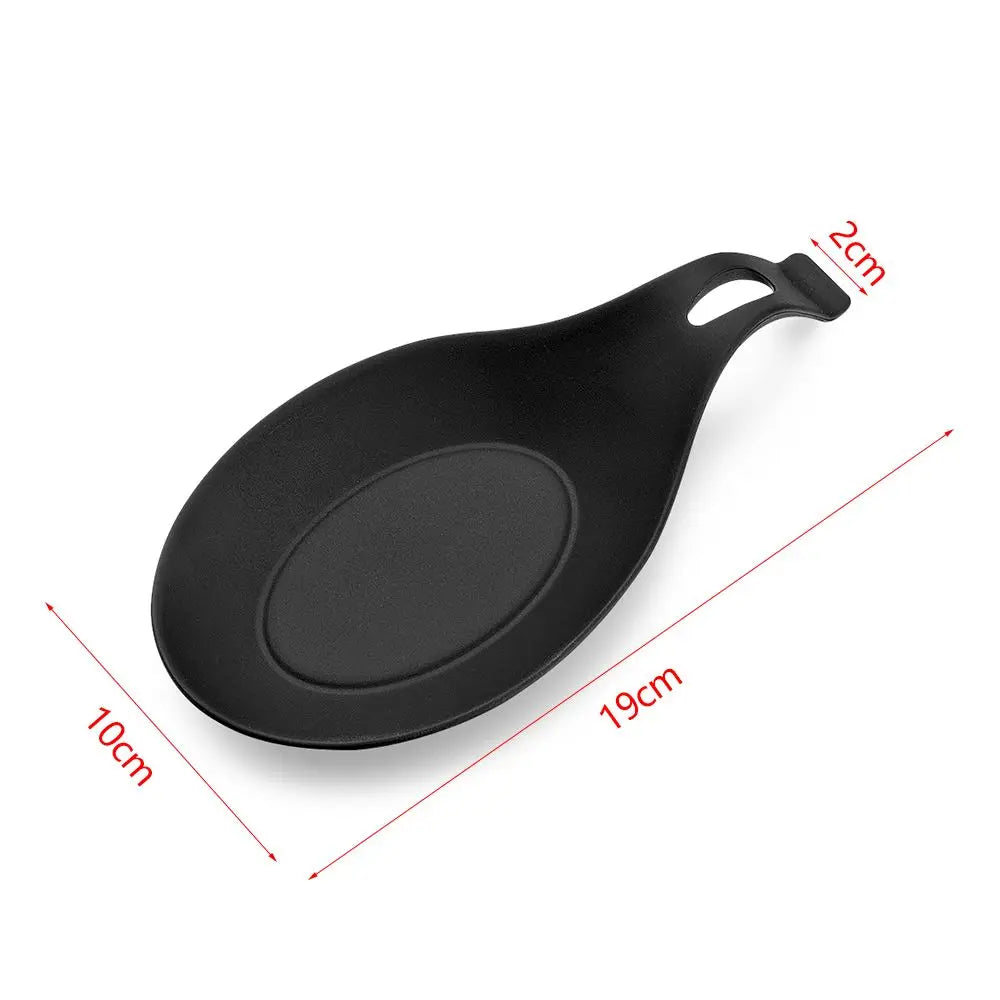 Silicone Spoon Rest & Utensil Holder – Heat Resistant Black