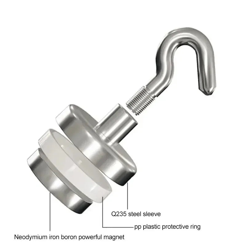 3/12/18Pcs Metal Strong Magnetic Hooks Wall-mounted Heavy Duty Magnet Hook Key Coat Hanging Hanger Home Kitchen Bathroom Storage Oasis Select